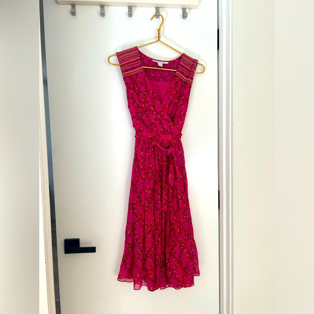DVF Pink Floral Wrap Dress